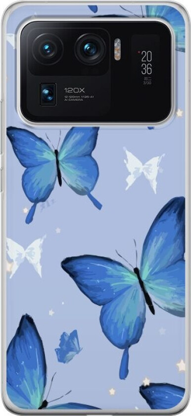 Mobildeksel til Xiaomi Mi 11 Ultra med Blå sommerfugler motiv