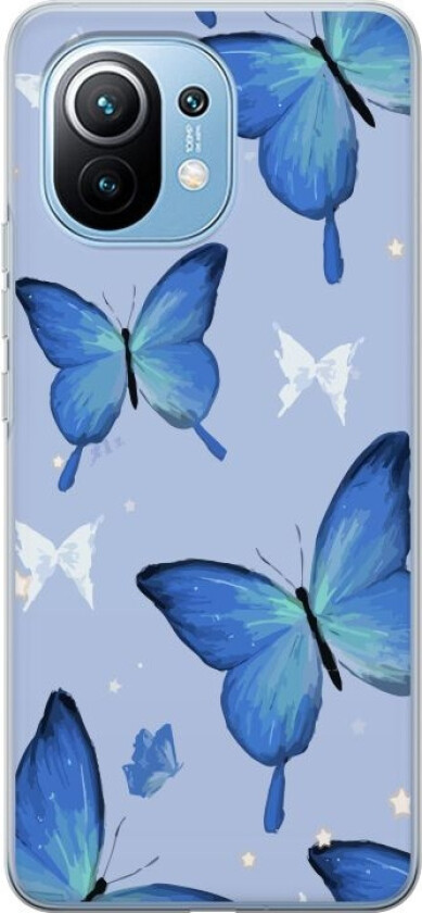 Mobildeksel til Xiaomi Mi 11 med Blå sommerfugler motiv