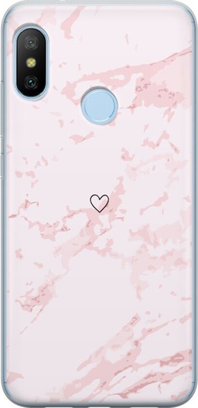 Mobildeksel til Xiaomi Mi A2 Lite med Rosa Hjerte motiv