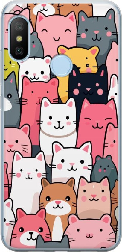 Mobildeksel til Xiaomi Mi A2 Lite med Kattmønster motiv