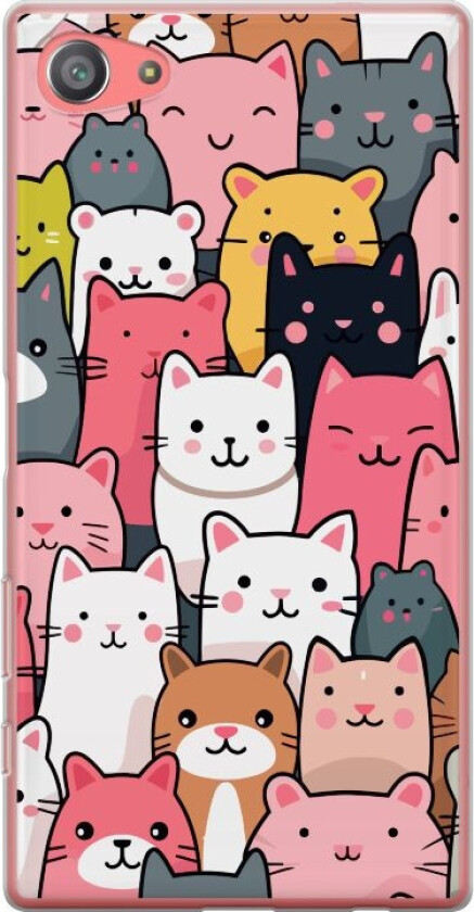 Mobildeksel til Sony Xperia Z5 Compact med Kattmønster motiv