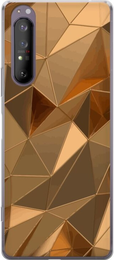 Mobildeksel til Sony Xperia 1 II med 3D Gull motiv