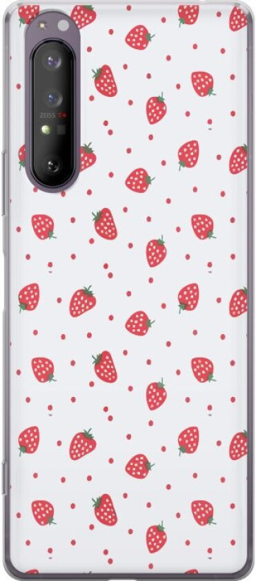 Mobildeksel til Sony Xperia 1 II med Jordbær motiv