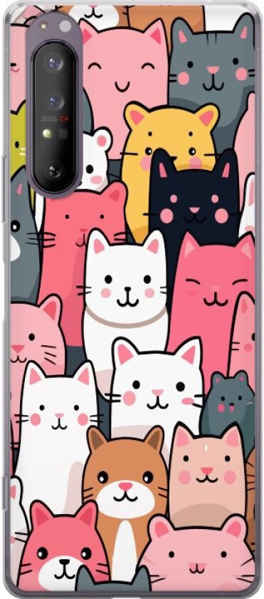 Mobildeksel til Sony Xperia 1 II med Kattmønster motiv
