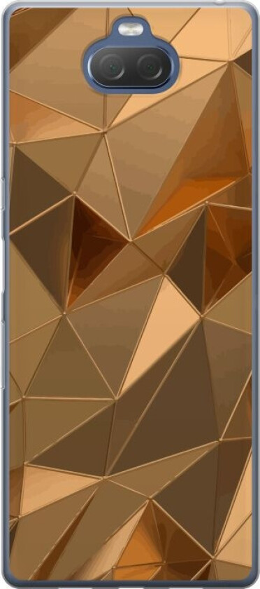 Mobildeksel til Sony Xperia 10 Plus med 3D Gull motiv