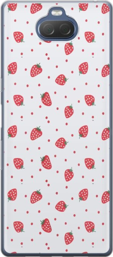 Mobildeksel til Sony Xperia 10 Plus med Jordbær motiv