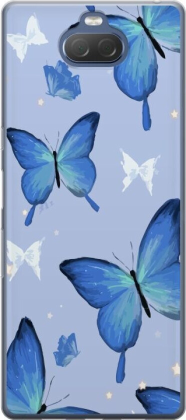 Mobildeksel til Sony Xperia 10 Plus med Blå sommerfugler motiv