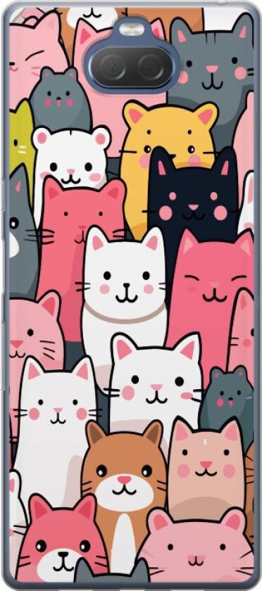 Mobildeksel til Sony Xperia 10 Plus med Kattmønster motiv