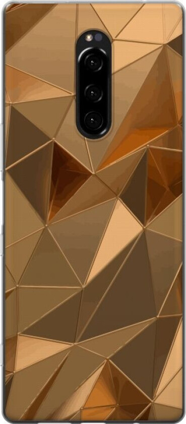 Mobildeksel til Sony Xperia 1 med 3D Gull motiv