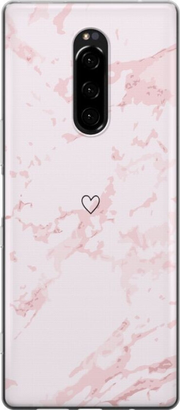 Mobildeksel til Sony Xperia 1 med Rosa Hjerte motiv