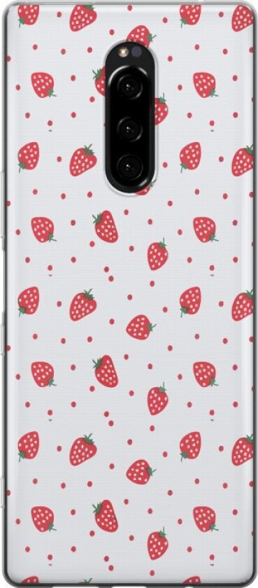 Mobildeksel til Sony Xperia 1 med Jordbær motiv