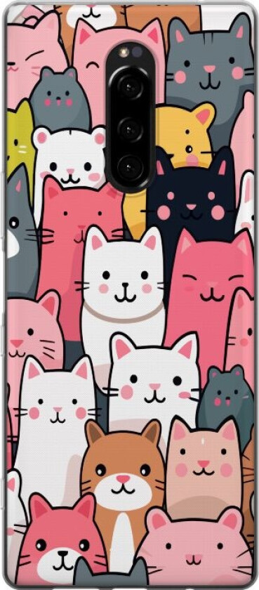 Mobildeksel til Sony Xperia 1 med Kattmønster motiv