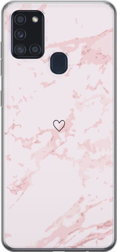 Mobildeksel til Samsung Galaxy A21s med Rosa Hjerte motiv