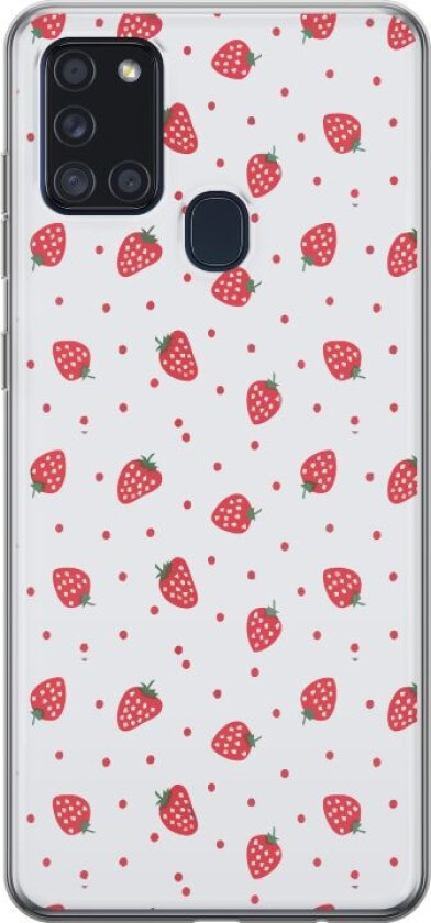 Mobildeksel til Samsung Galaxy A21s med Jordbær motiv