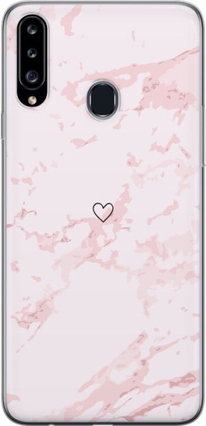 Mobildeksel til Samsung Galaxy A20s med Rosa Hjerte motiv