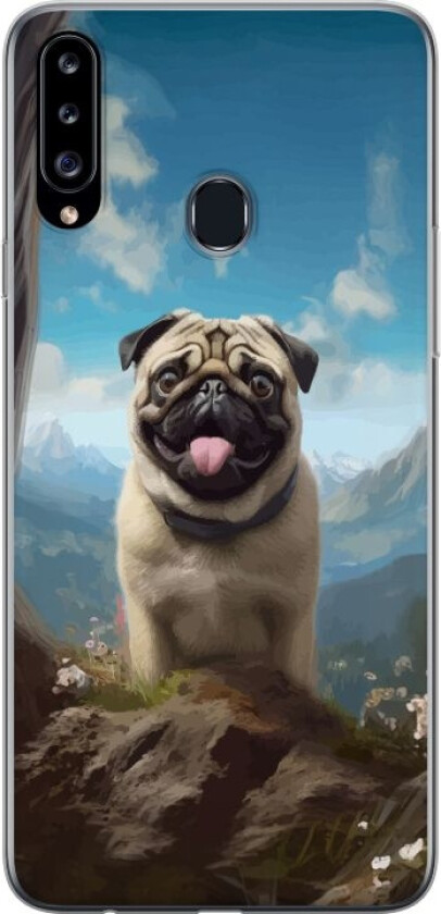 Mobildeksel til Samsung Galaxy A20s med Glad Hund motiv
