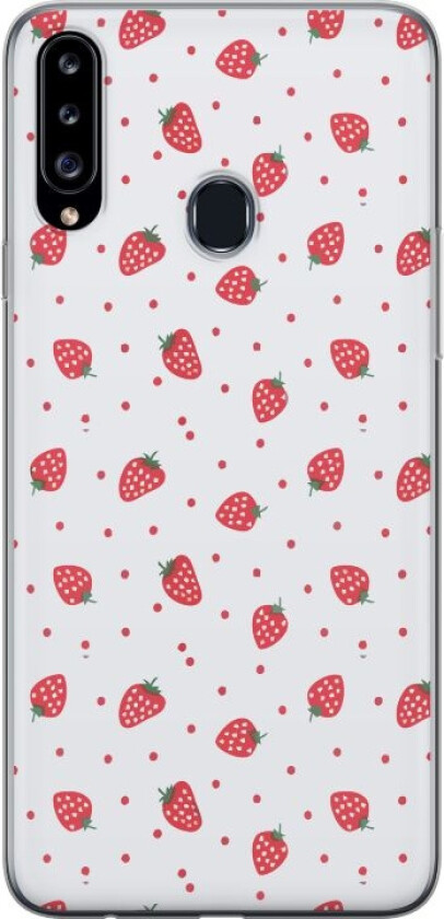 Mobildeksel til Samsung Galaxy A20s med Jordbær motiv