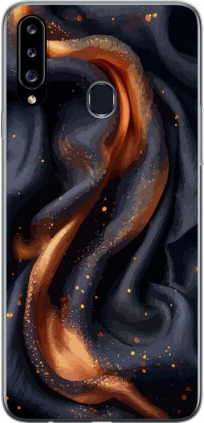 Mobildeksel til Samsung Galaxy A20s med Brennende silke motiv