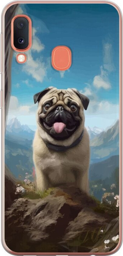 Mobildeksel til Samsung Galaxy A20e med Glad Hund motiv