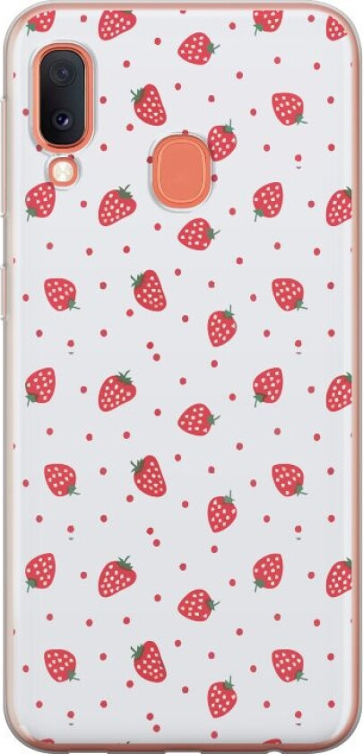 Mobildeksel til Samsung Galaxy A20e med Jordbær motiv