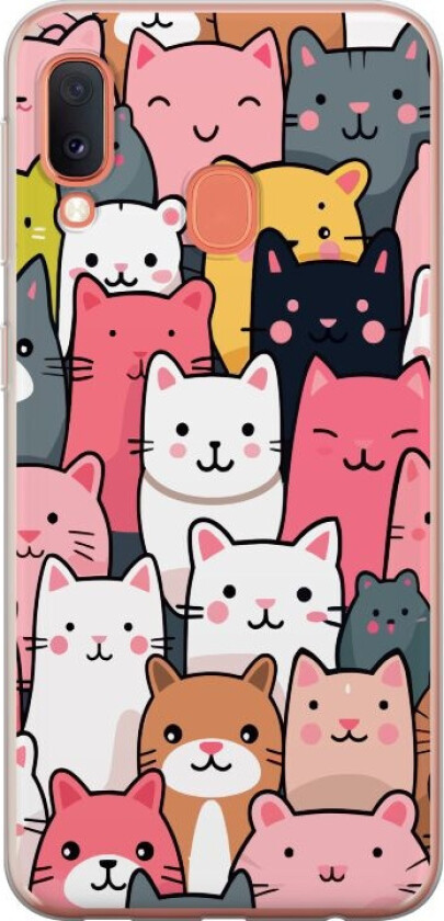 Mobildeksel til Samsung Galaxy A20e med Kattmønster motiv