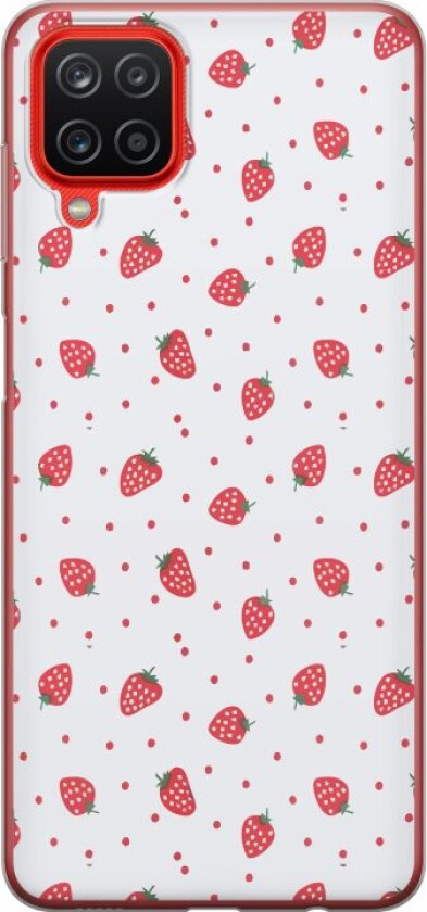 Mobildeksel til Samsung Galaxy A12 med Jordbær motiv