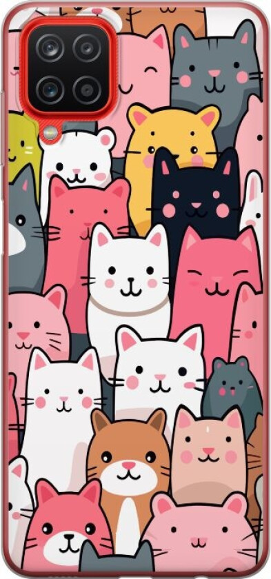 Mobildeksel til Samsung Galaxy A12 med Kattmønster motiv