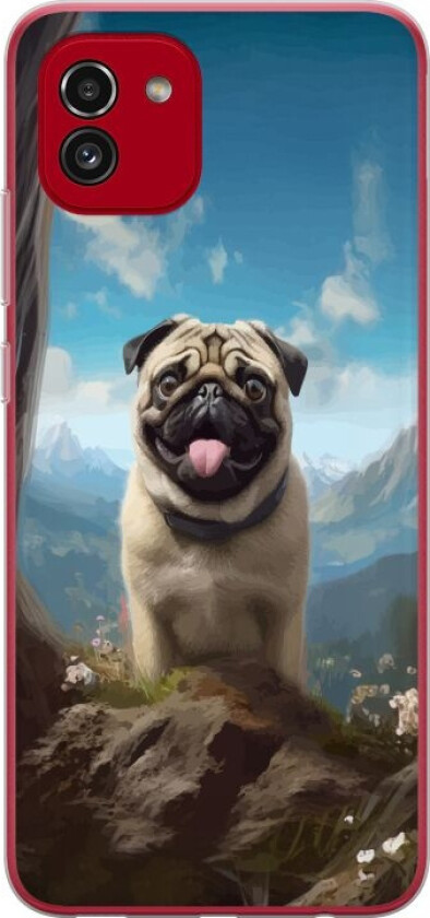 Mobildeksel til Samsung Galaxy A03 med Glad Hund motiv