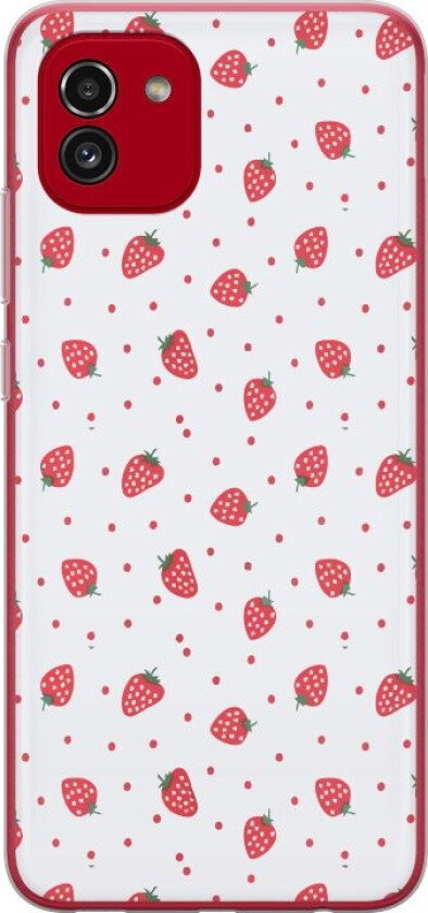 Mobildeksel til Samsung Galaxy A03 med Jordbær motiv