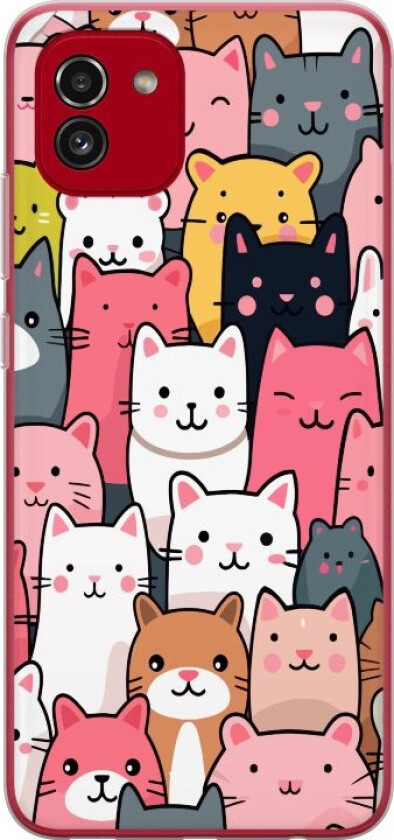 Mobildeksel til Samsung Galaxy A03 med Kattmønster motiv