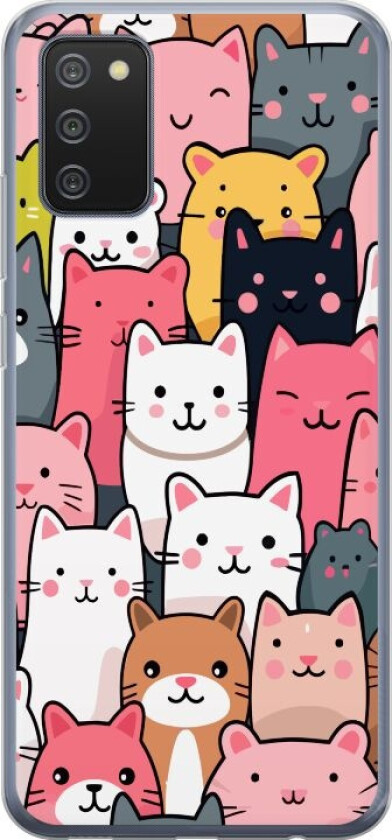 Mobildeksel til Samsung Galaxy A02s med Kattmønster motiv
