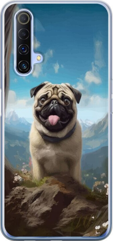 Mobildeksel til Realme X50 5G med Glad Hund motiv