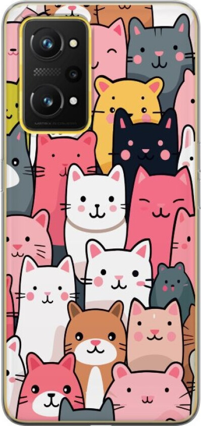 Mobildeksel til Realme GT Neo 3T med Kattmønster motiv