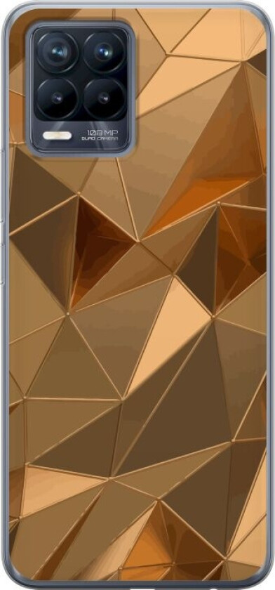 Mobildeksel til Realme 8 med 3D Gull motiv