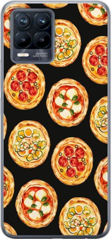Mobildeksel til Realme 8 med Pizza motiv
