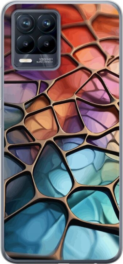 Mobildeksel til Realme 8 med Metalliskt mønster motiv