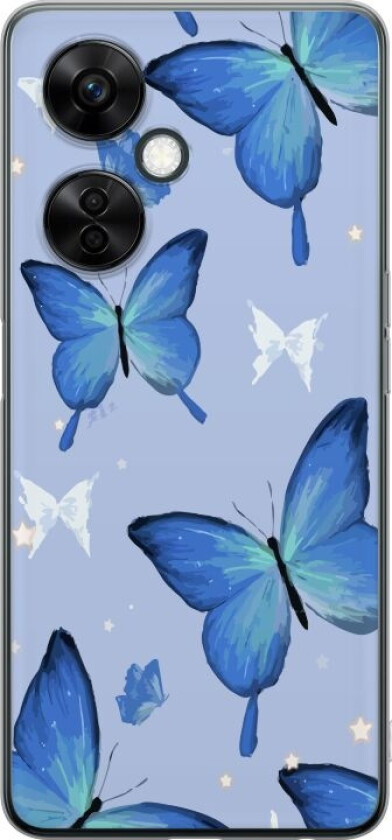 Mobildeksel til OnePlus Nord CE3 med Blå sommerfugler motiv