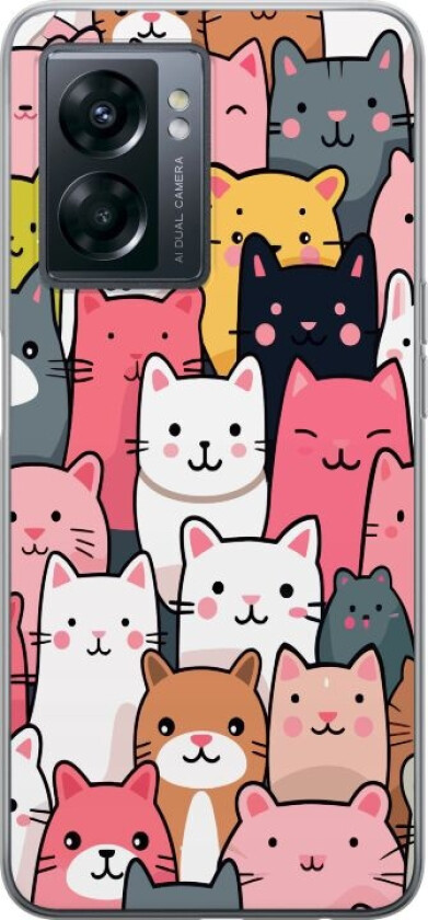 Mobildeksel til OnePlus Nord N300 med Kattmønster motiv