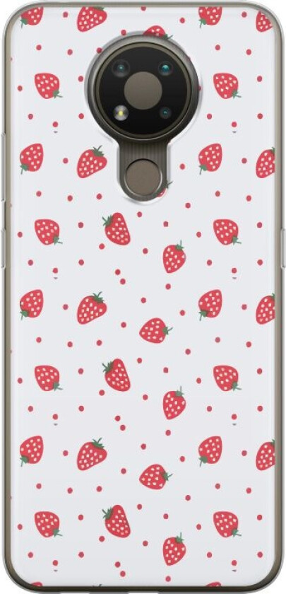 Mobildeksel til Nokia 3.4 med Jordbær motiv