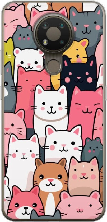 Mobildeksel til Nokia 3.4 med Kattmønster motiv