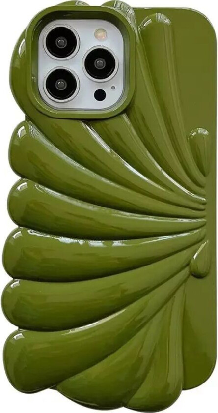 iPhone 13 Pro Fleksibelt Deksel - Seashell Design - Grønn