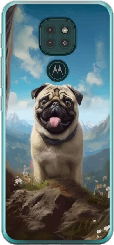 Mobildeksel til Motorola Moto G9 Play med Glad Hund motiv