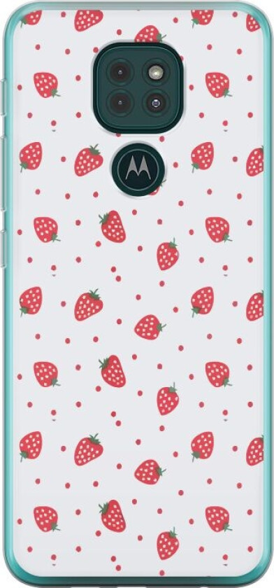 Mobildeksel til Motorola Moto G9 Play med Jordbær motiv