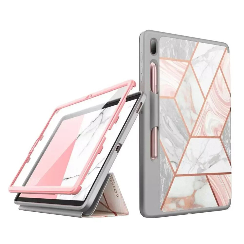 I-Blason Samsung Galaxy Tab S7 FE i-Blason Cosmo Tri-Fold Flip Deksel med Skjermbeskytter - Marmor