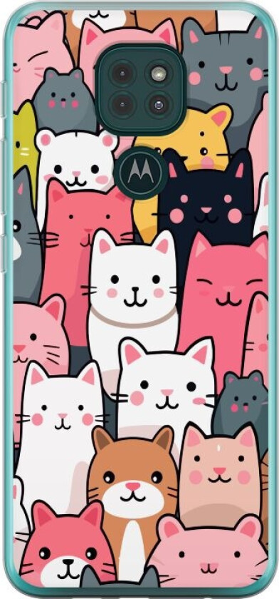Mobildeksel til Motorola Moto G9 Play med Kattmønster motiv