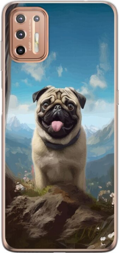 Mobildeksel til Motorola Moto G9 Plus med Glad Hund motiv