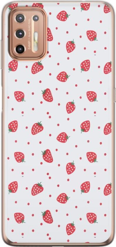 Mobildeksel til Motorola Moto G9 Plus med Jordbær motiv