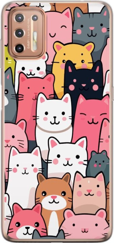Mobildeksel til Motorola Moto G9 Plus med Kattmønster motiv