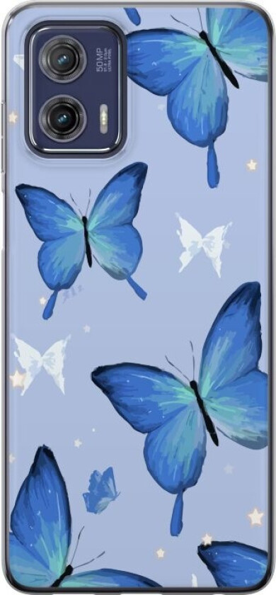 Mobildeksel til Motorola Moto G73 med Blå sommerfugler motiv