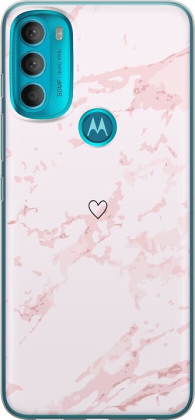 Mobildeksel til Motorola Moto G71 5G med Rosa Hjerte motiv